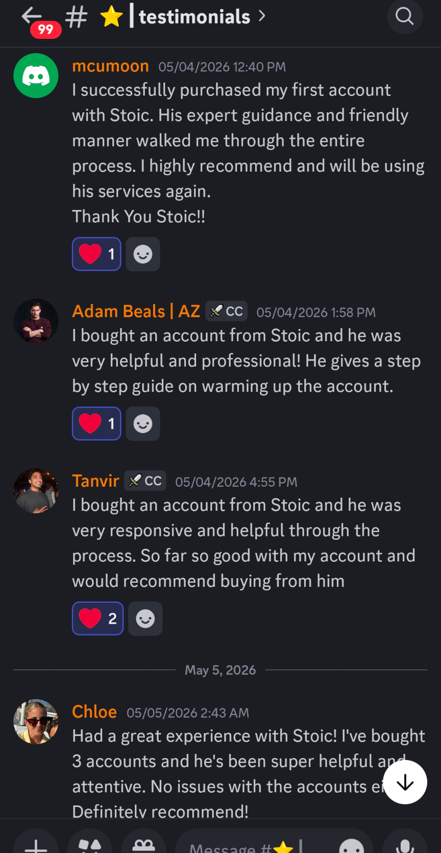 Discord testimonial