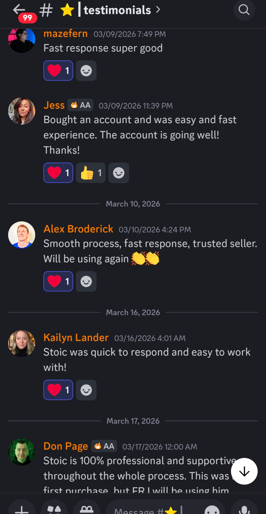 Discord testimonial
